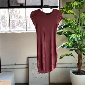 MAUVE FALL T-SHIRT DRESS